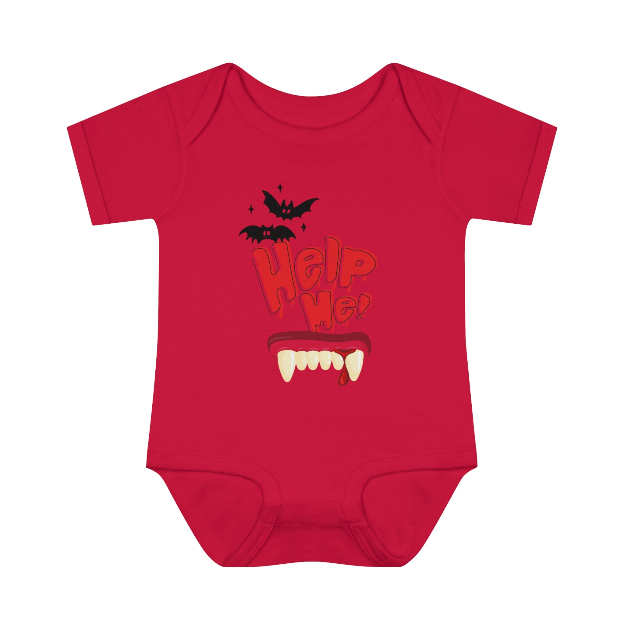 Help Me Vampire Bat Halloween Infant Baby Rib Bodysuit (6M-18M)