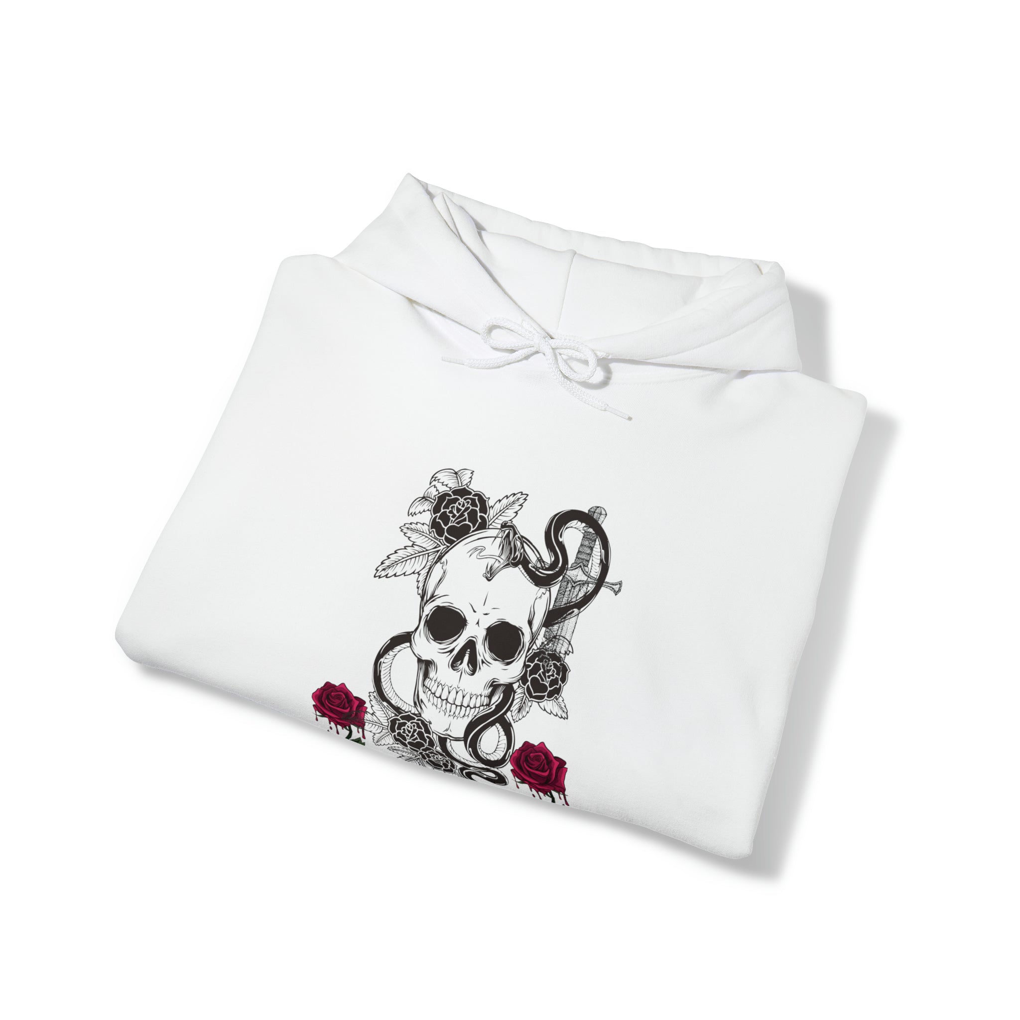 Skull Snake Sword and Roses Unisex Heavy Blend™ Hooded Sweatshirt