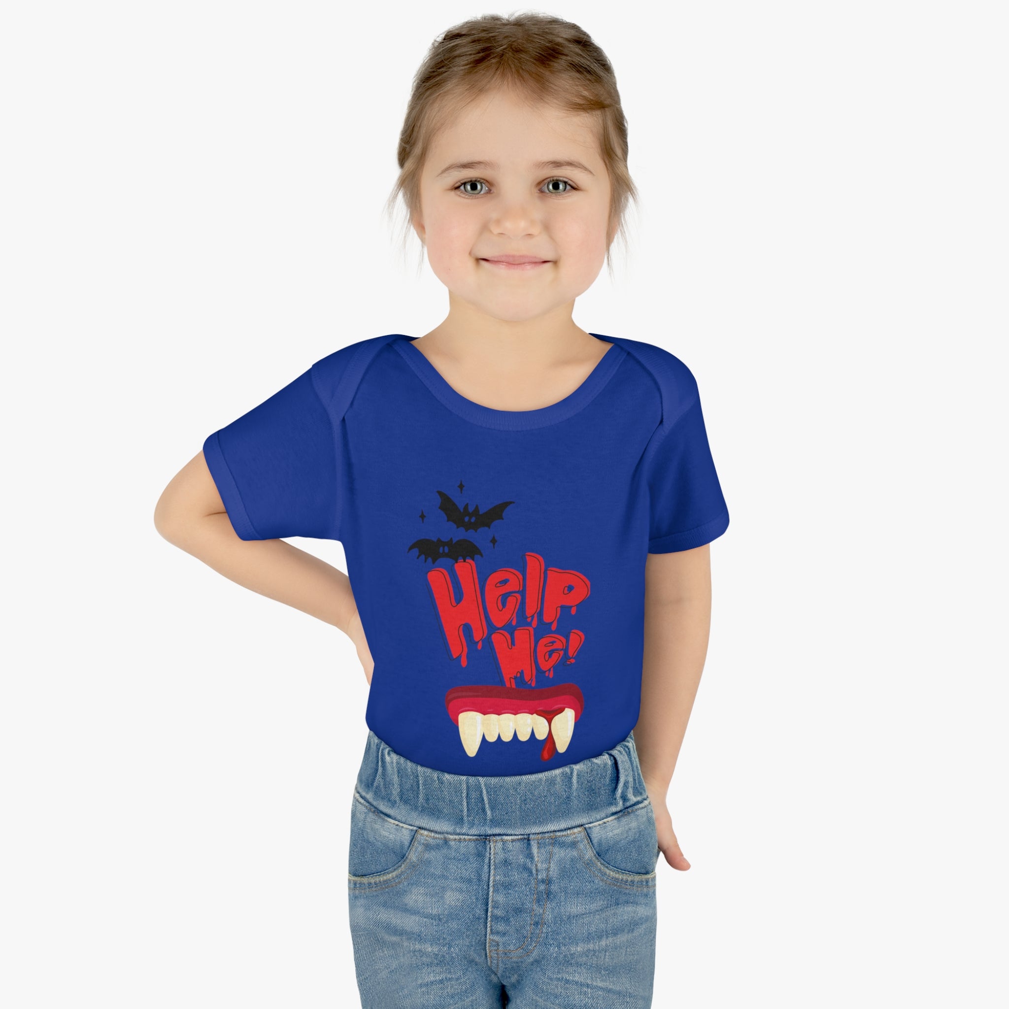 Help Me Vampire Bat Halloween Infant Baby Rib Bodysuit (6M-18M)