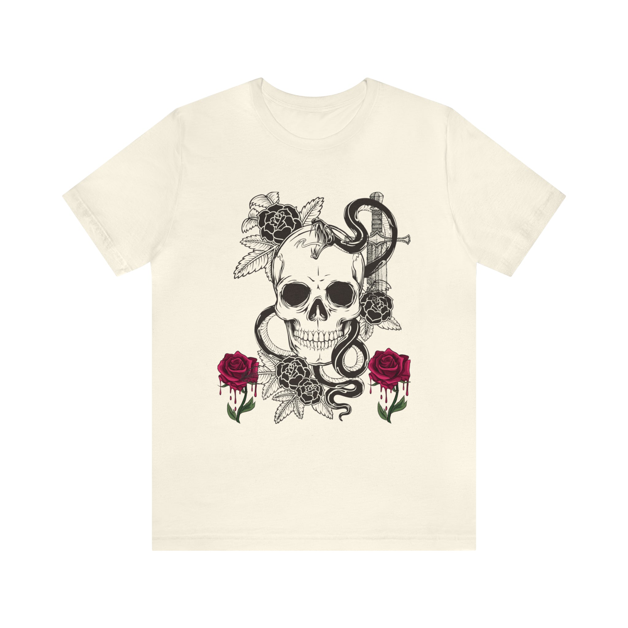 Skull Snake Swords and Roses Unisex Jersey Short Sleeve Tee