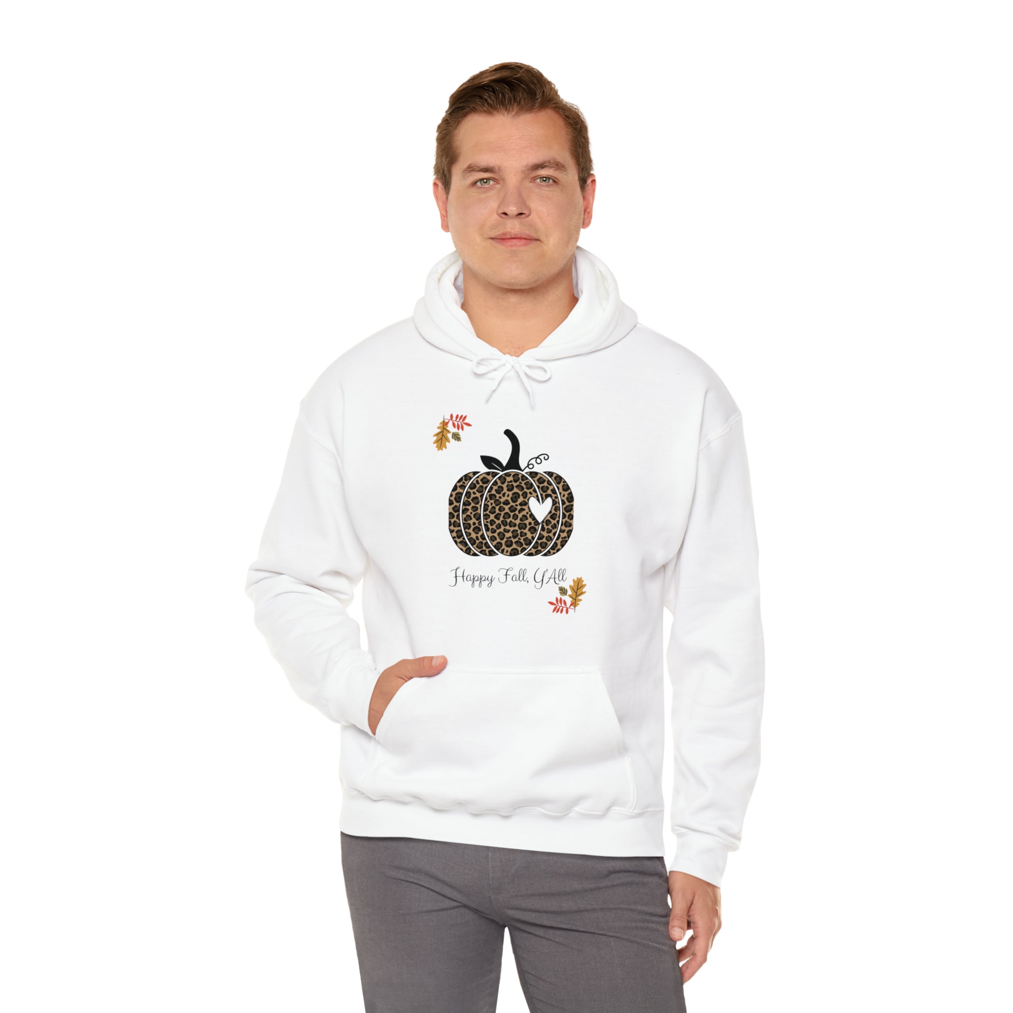 Happy Fall Y'all Pumpkin Unisex Heavy Blend™ Hooded Sweatshirt