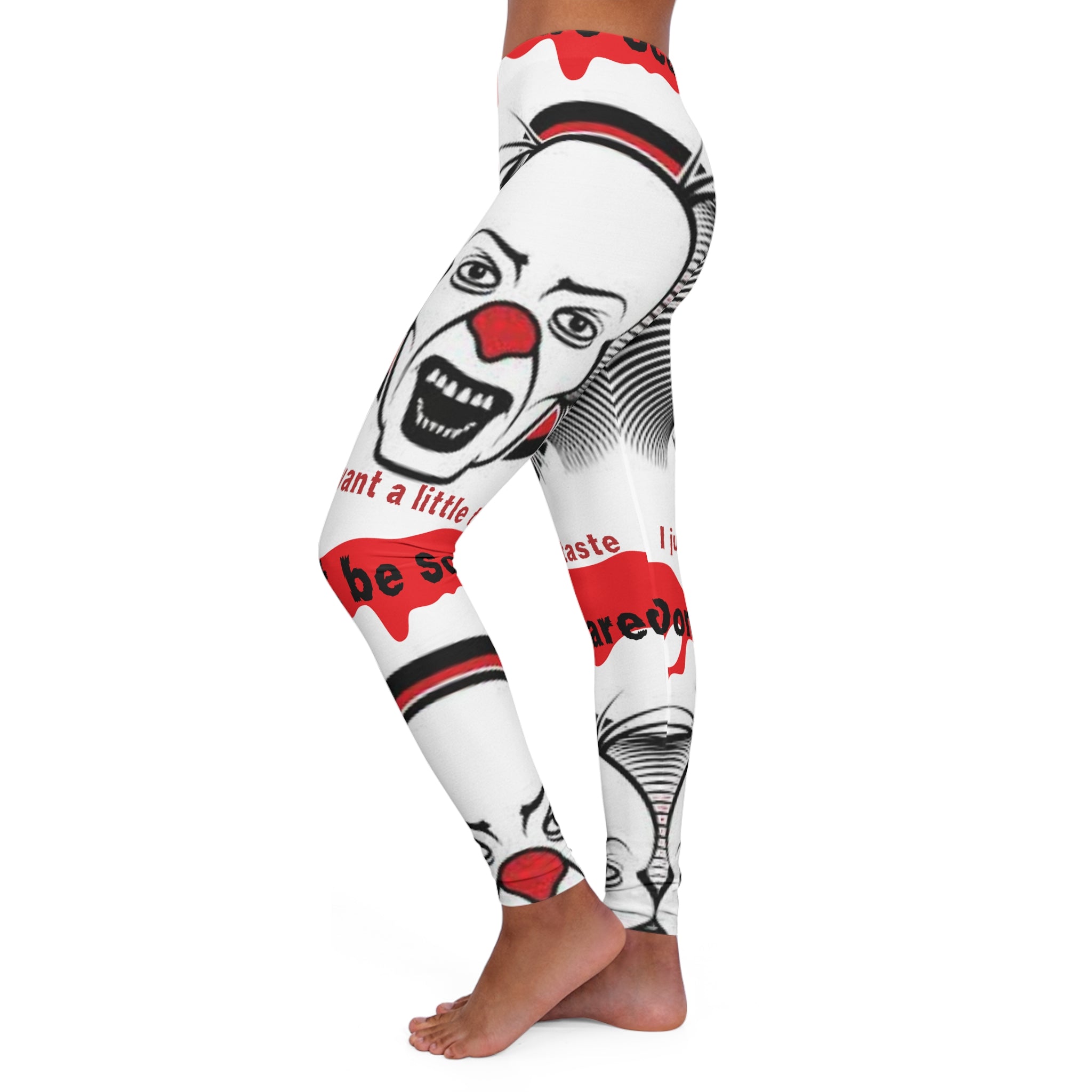 Don't Be Scared I just want a little taste Clown Women's Spandex Leggings (AOP)