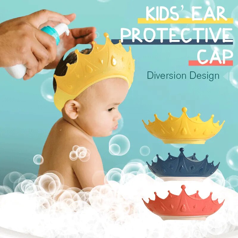 Crown Adjustable Baby Shower Cap