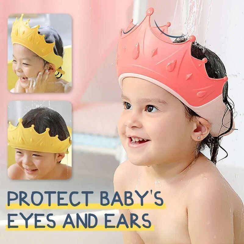 Crown Adjustable Baby Shower Cap